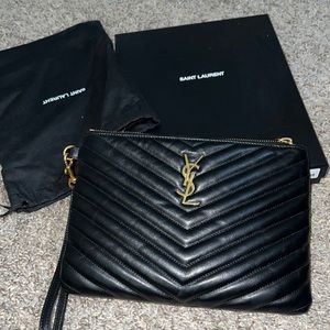 Ysl monogram matelasse leather pouch
